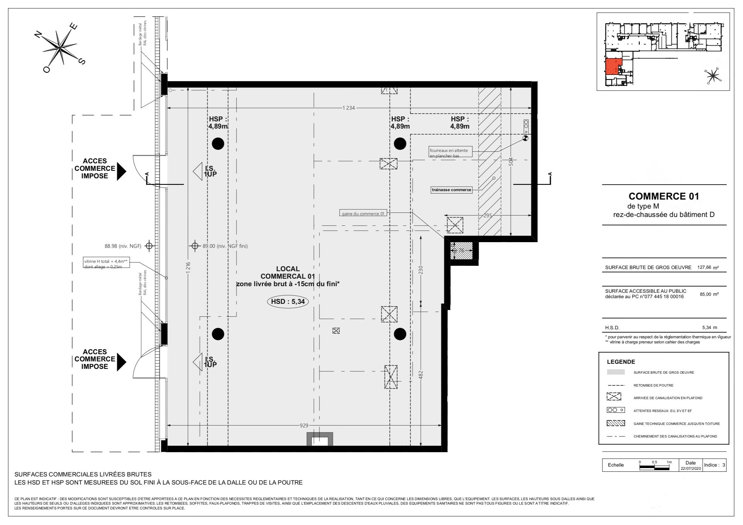 Local commercial à louer - 128.0 m2 - 77 - Seine-et-Marne