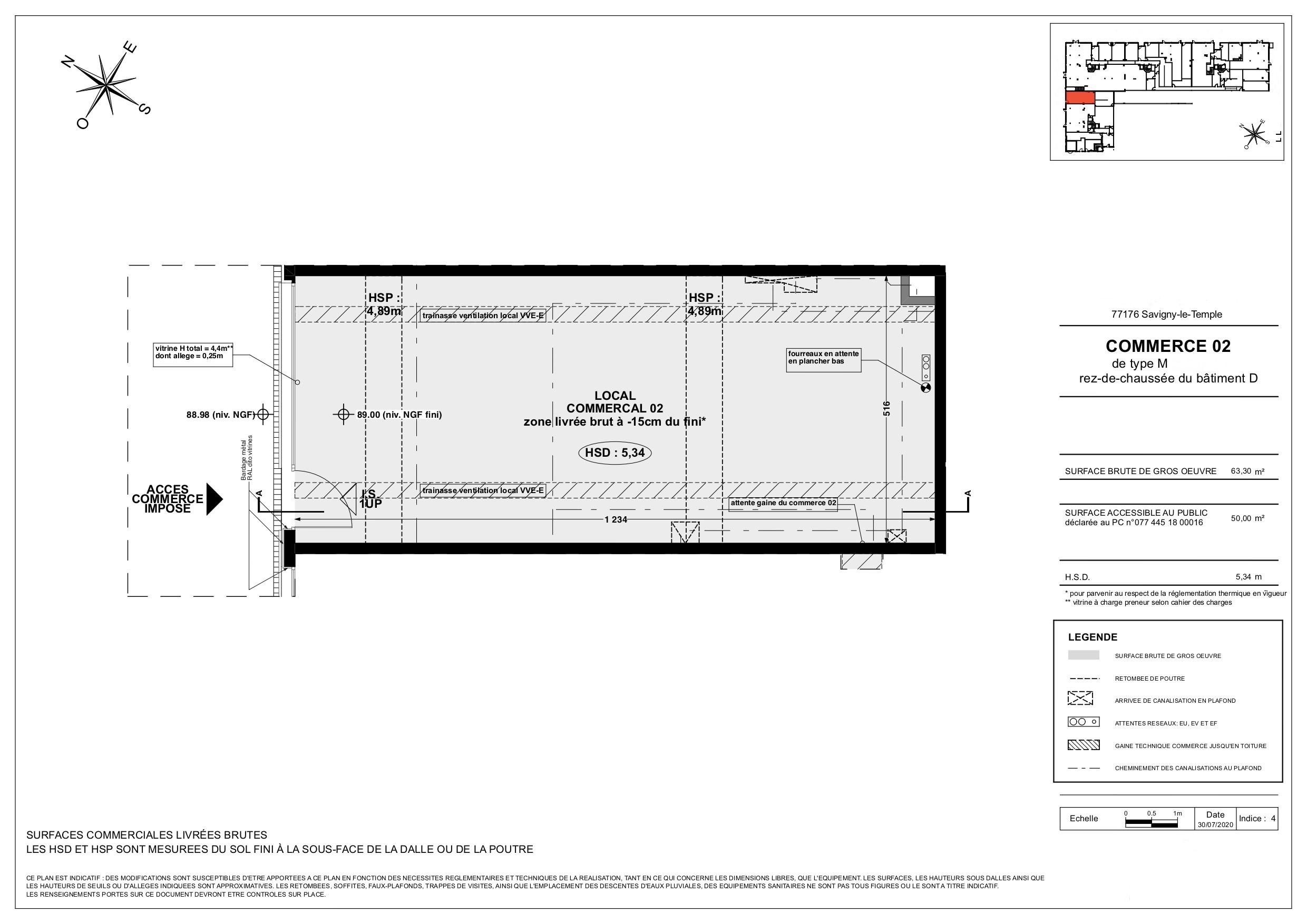 Local commercial à louer - 63.0 m2 - 77 - Seine-et-Marne