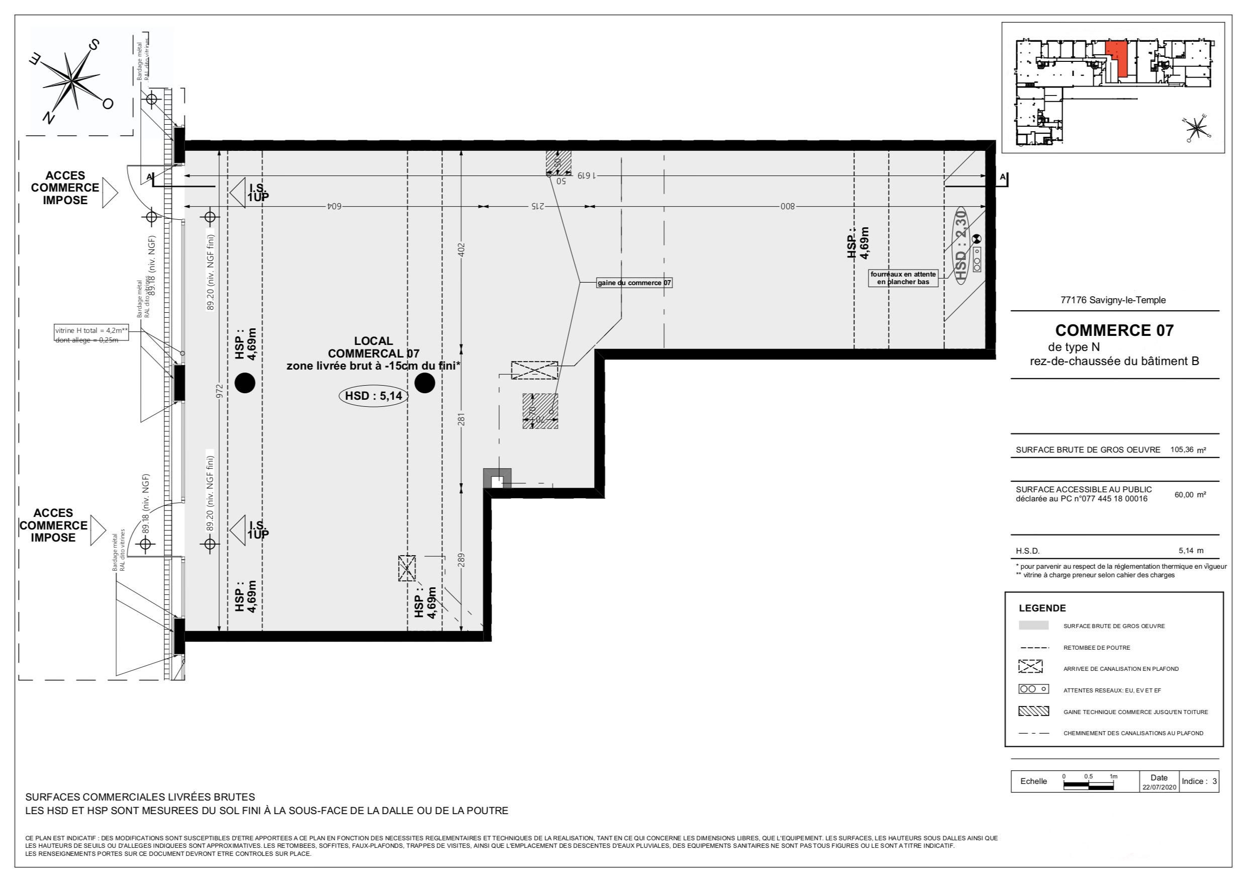 Local commercial à louer - 105.0 m2 - 77 - Seine-et-Marne